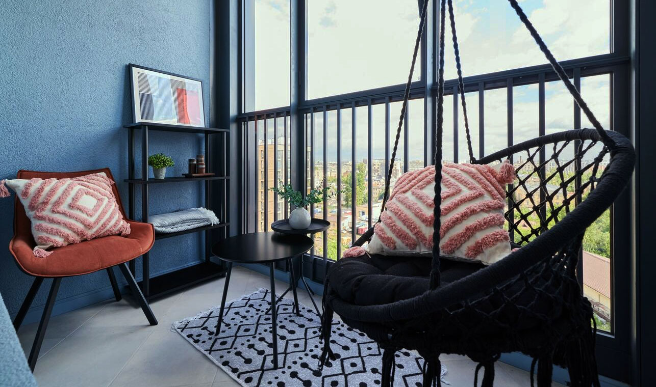 Design Original D'un Coin Salon Sur Le Balcon
